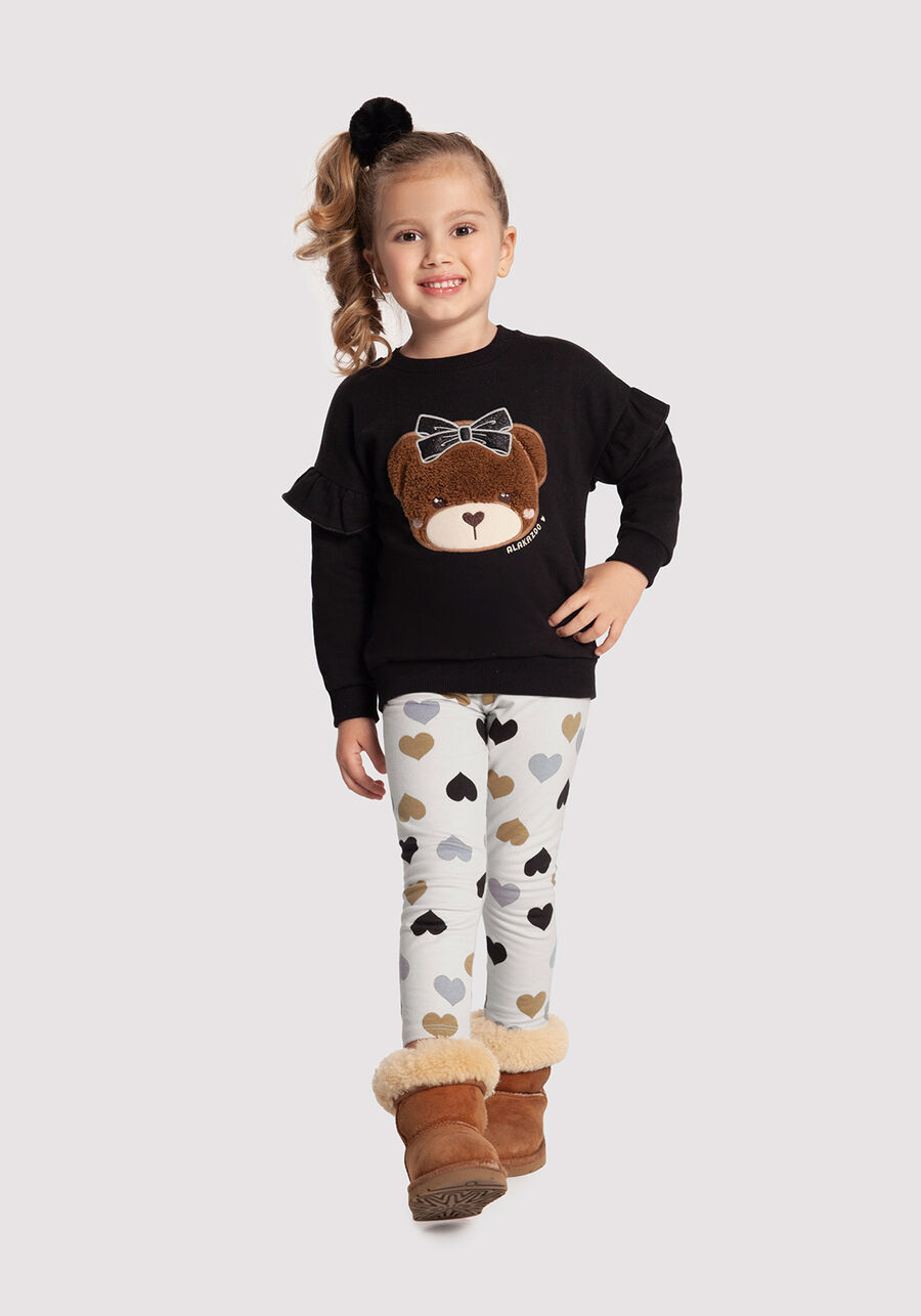 Conjunto Infantil Menina com Blusão Bordado e Calça, . Conjunto Infantil Menina com Blusão Bordado e Calça, , large.