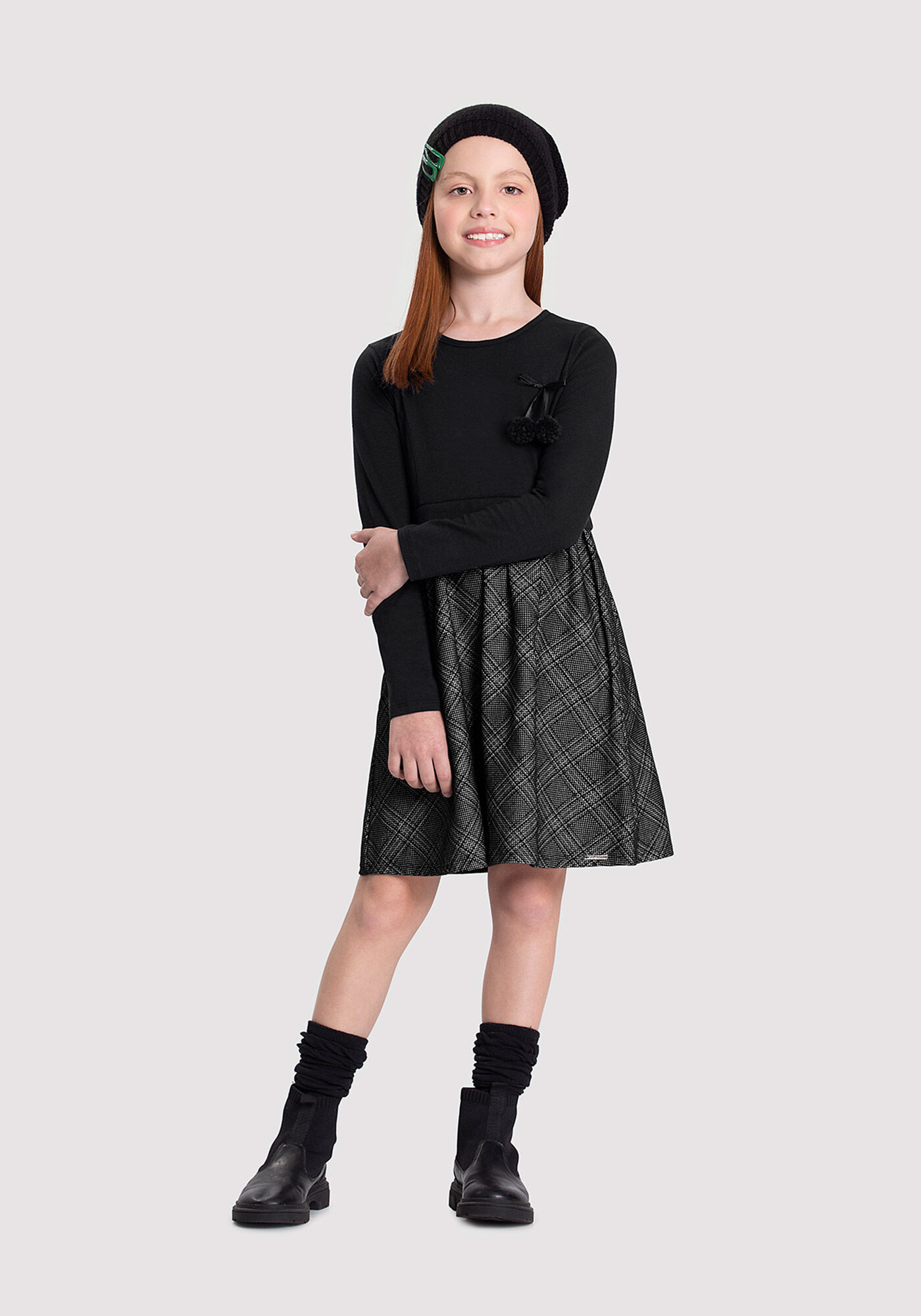 Vestido de lã xadrez on sale