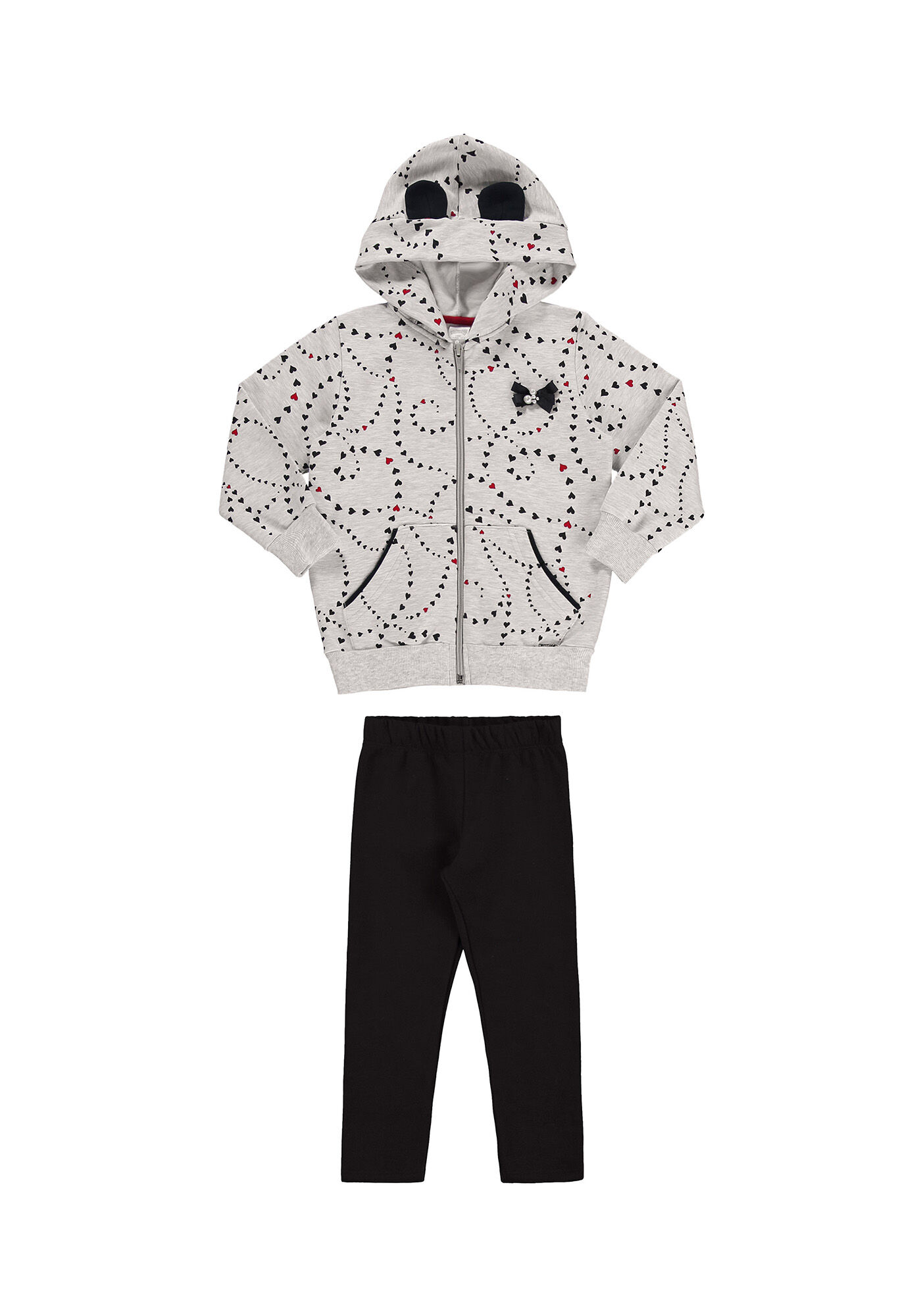 Conjunto Moletom e Molecotton Felpado com Capuz de Orelhinhas