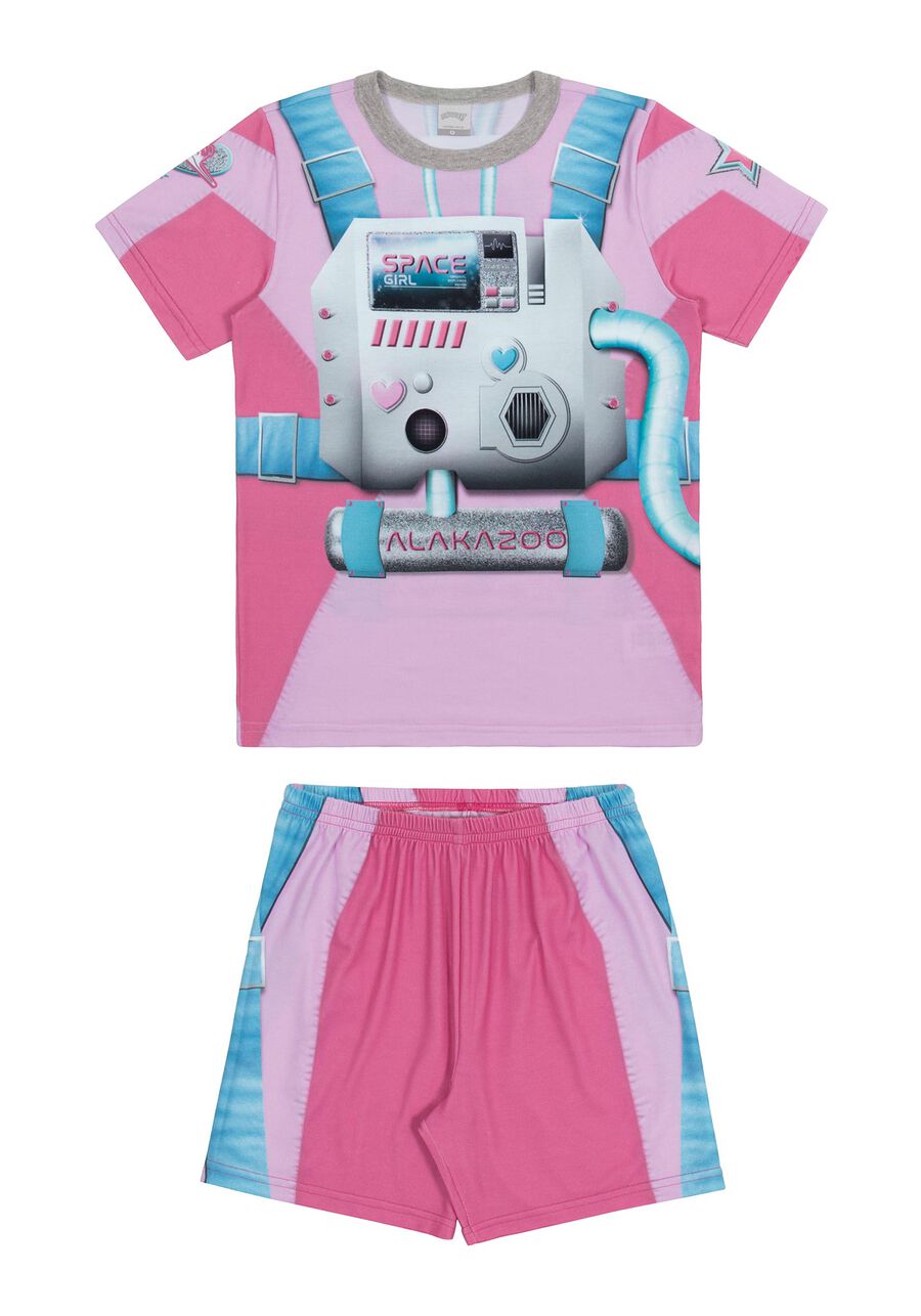 Pijama Curto Infantil com Estampa Divertida, ROSA TRAZINA, large.