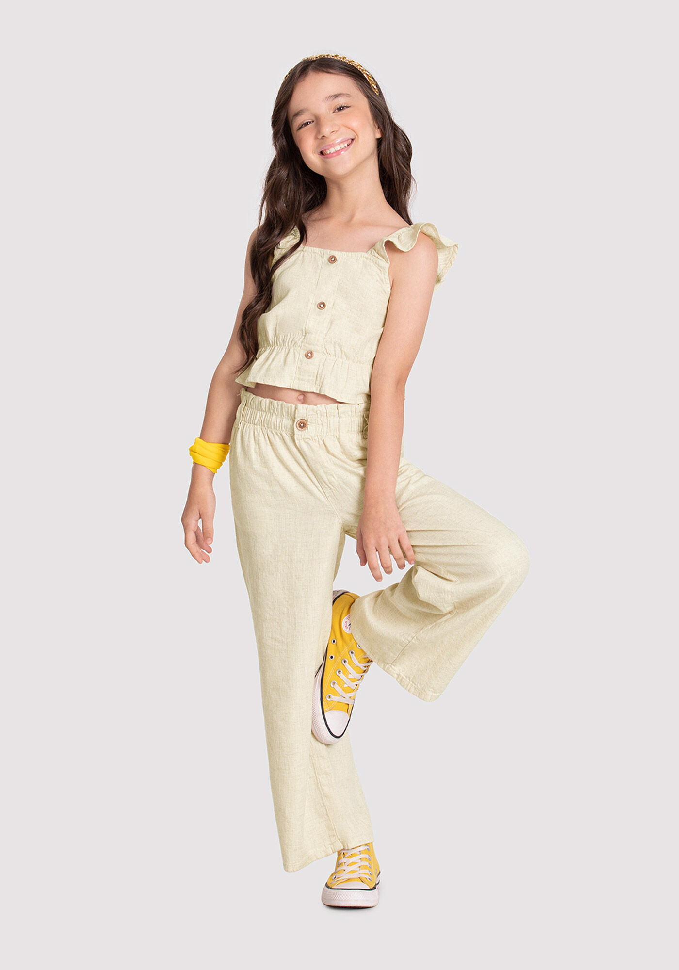 Calça pantalona outlet curta infantil