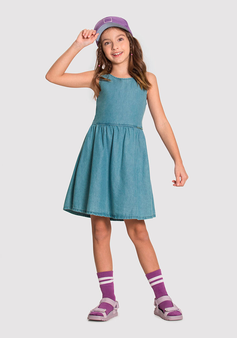 Vestido jeans sales para menina