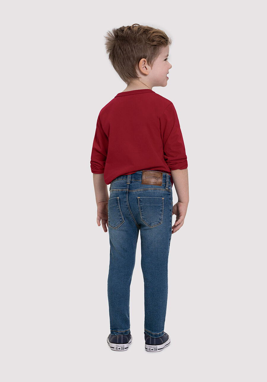 Calça Jeans Infantil Menino Skinny Estique-se, JEANS, large.