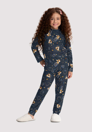 Pijama Infantil Menina em Malha Microsoft Estampado, VAGALUME MARINHO, large.