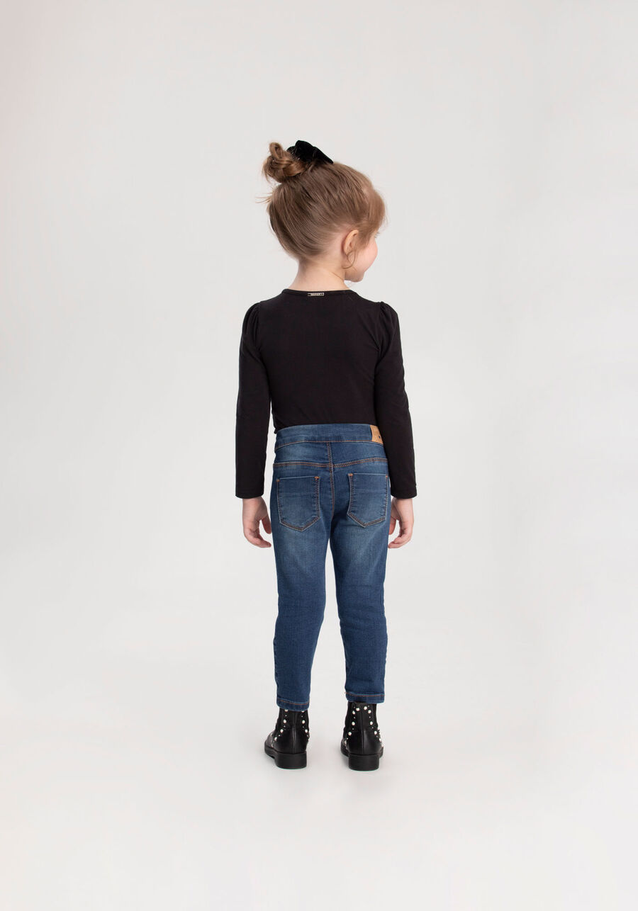 Calça Jeans Skinny Menina Com Elastano E Cintura Ajustável, JEANS. Calça Jeans Skinny Menina Com Elastano E Cintura Ajustável, JEANS, large.