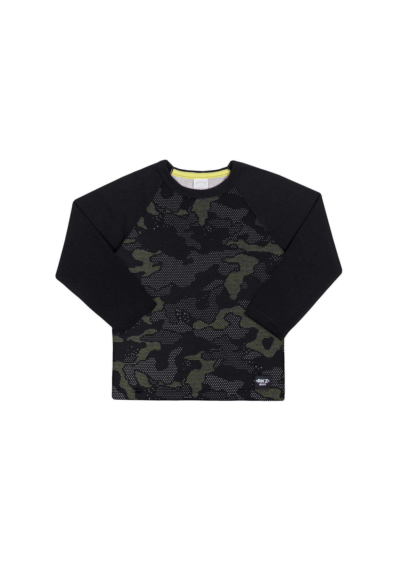 Moletom preto com manga store camuflada