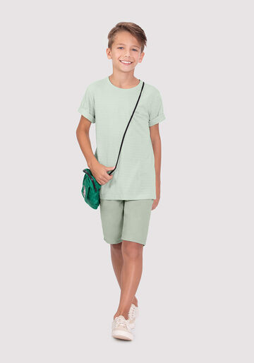 Camiseta Infantil Menino em Malha com Textura, VERDE ARAGON, large.
