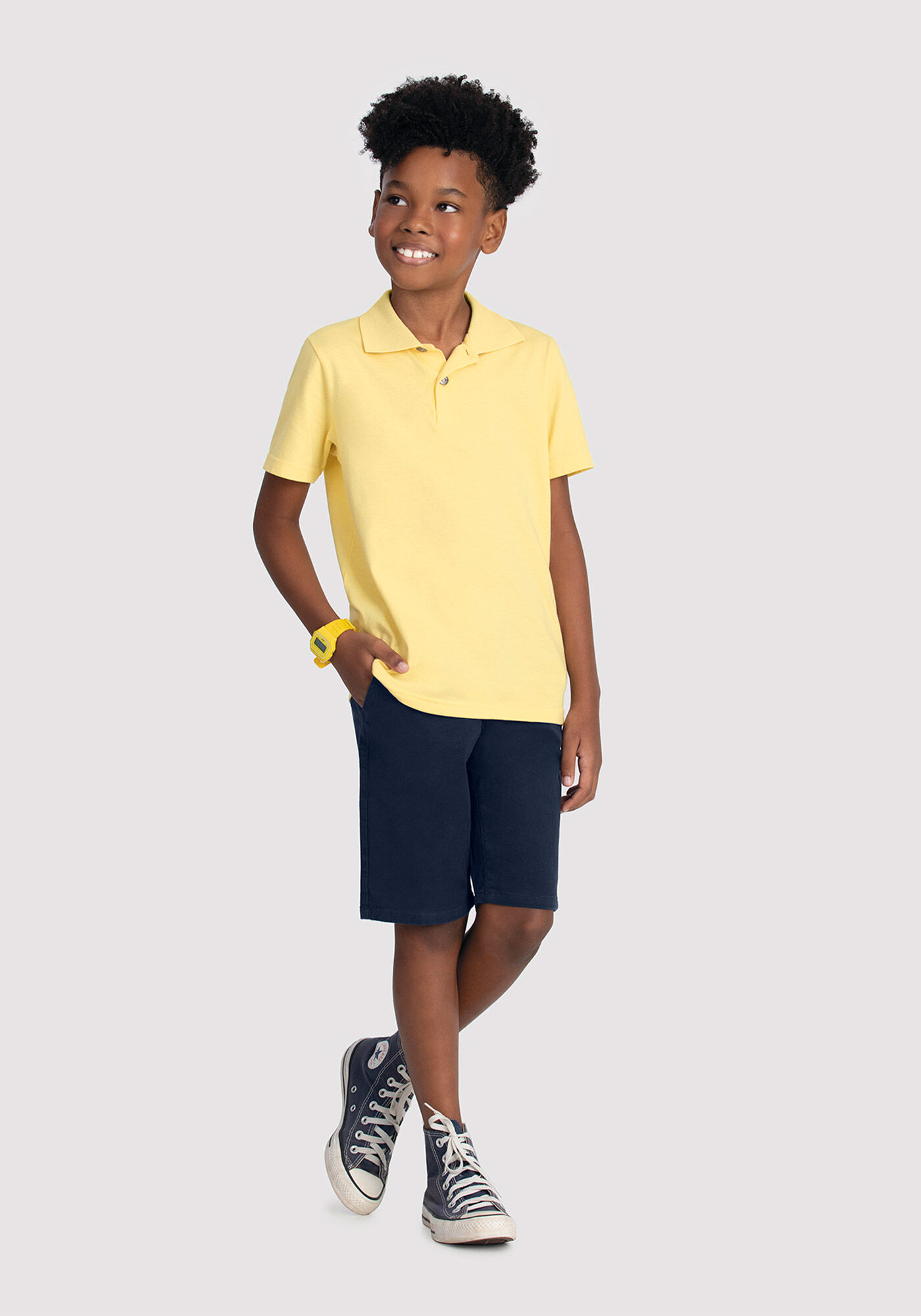 Camisa Polo Infantil Menino em Malha B sica Alakazoo