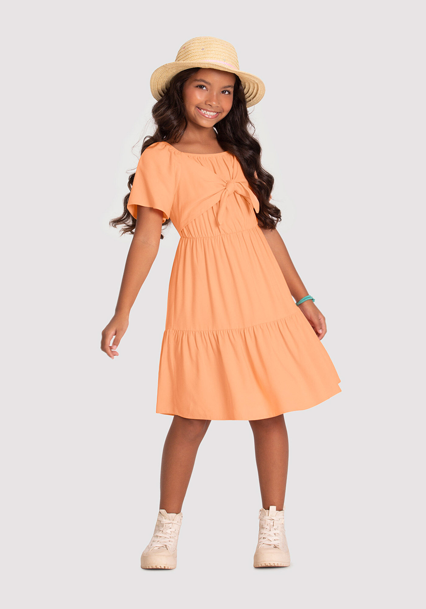 Vestido infantil com laço sale