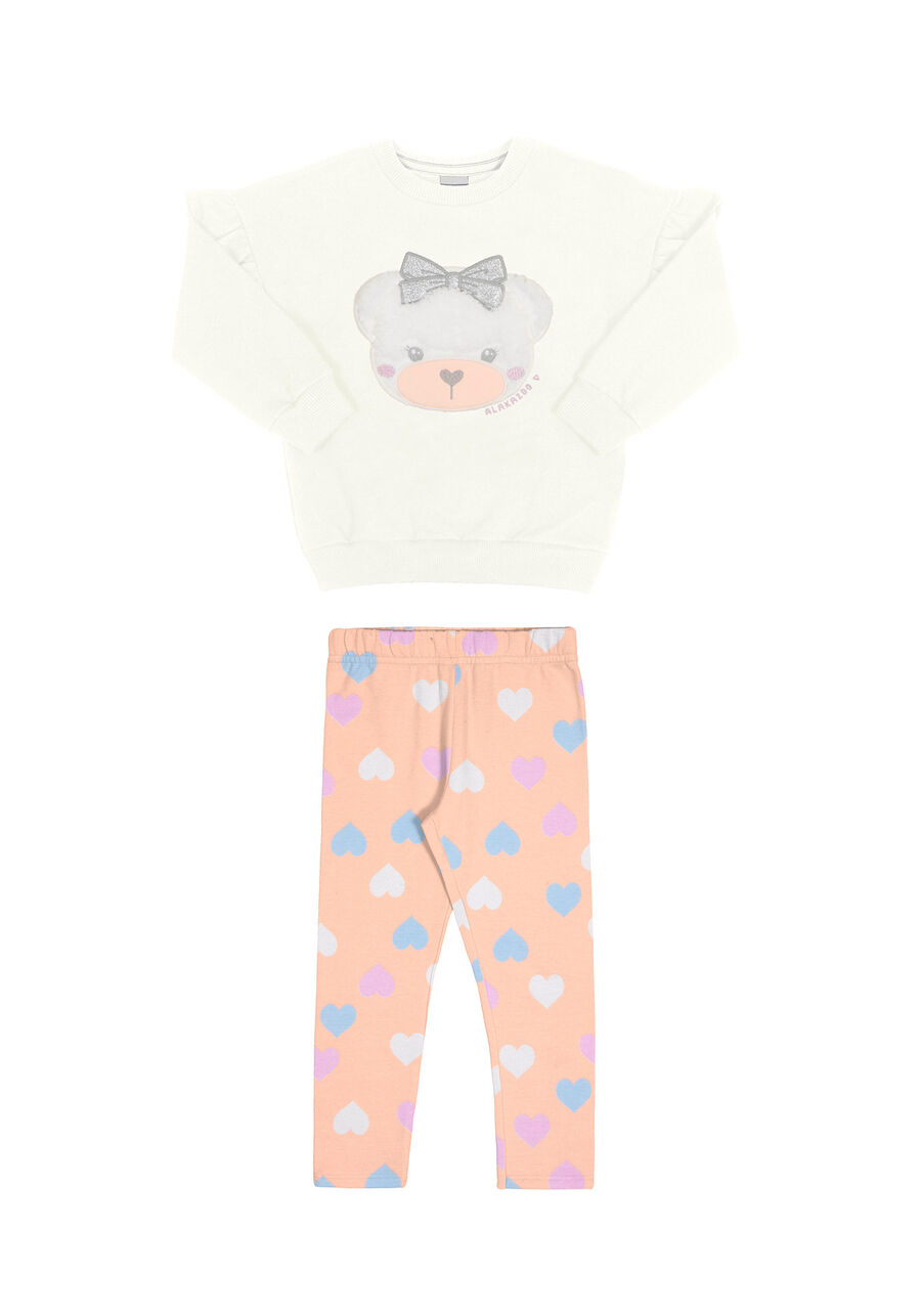 Conjunto Infantil Menina com Blusão Bordado e Calça, . Conjunto Infantil Menina com Blusão Bordado e Calça, , large.