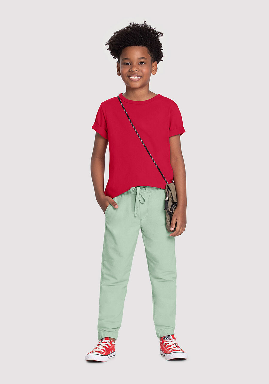 Calça Sarja Infantil Menino Jogger Sustentável, VERDE MINERAL. Calça Sarja Infantil Menino Jogger Sustentável, VERDE MINERAL, large.