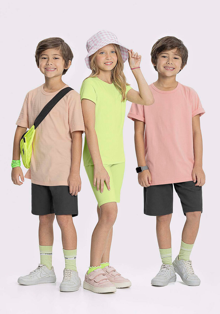 Camiseta Básica Infantil Com Bordado Em Malha De Algodão, ROSA PLANE. Camiseta Básica Infantil Com Bordado Em Malha De Algodão, ROSA PLANE, large.