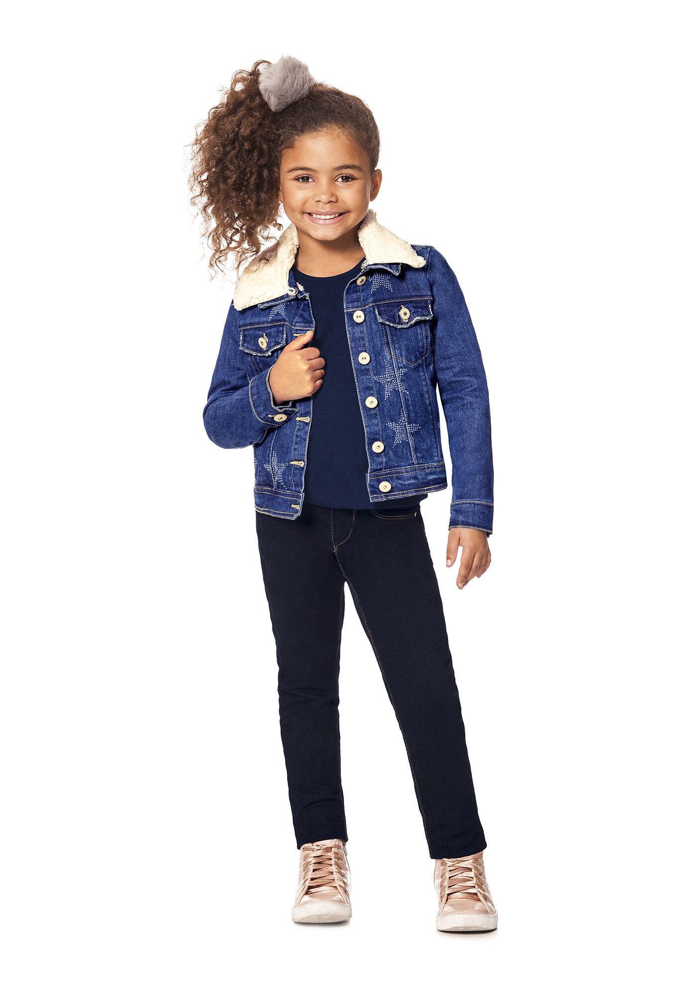 Jaqueta Jeans com Elastano e Pelo