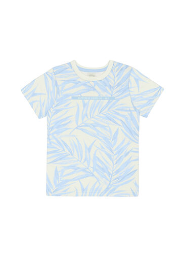 Camiseta Infantil Menino com Estampa Tropical, BREEZE AZUL, large.