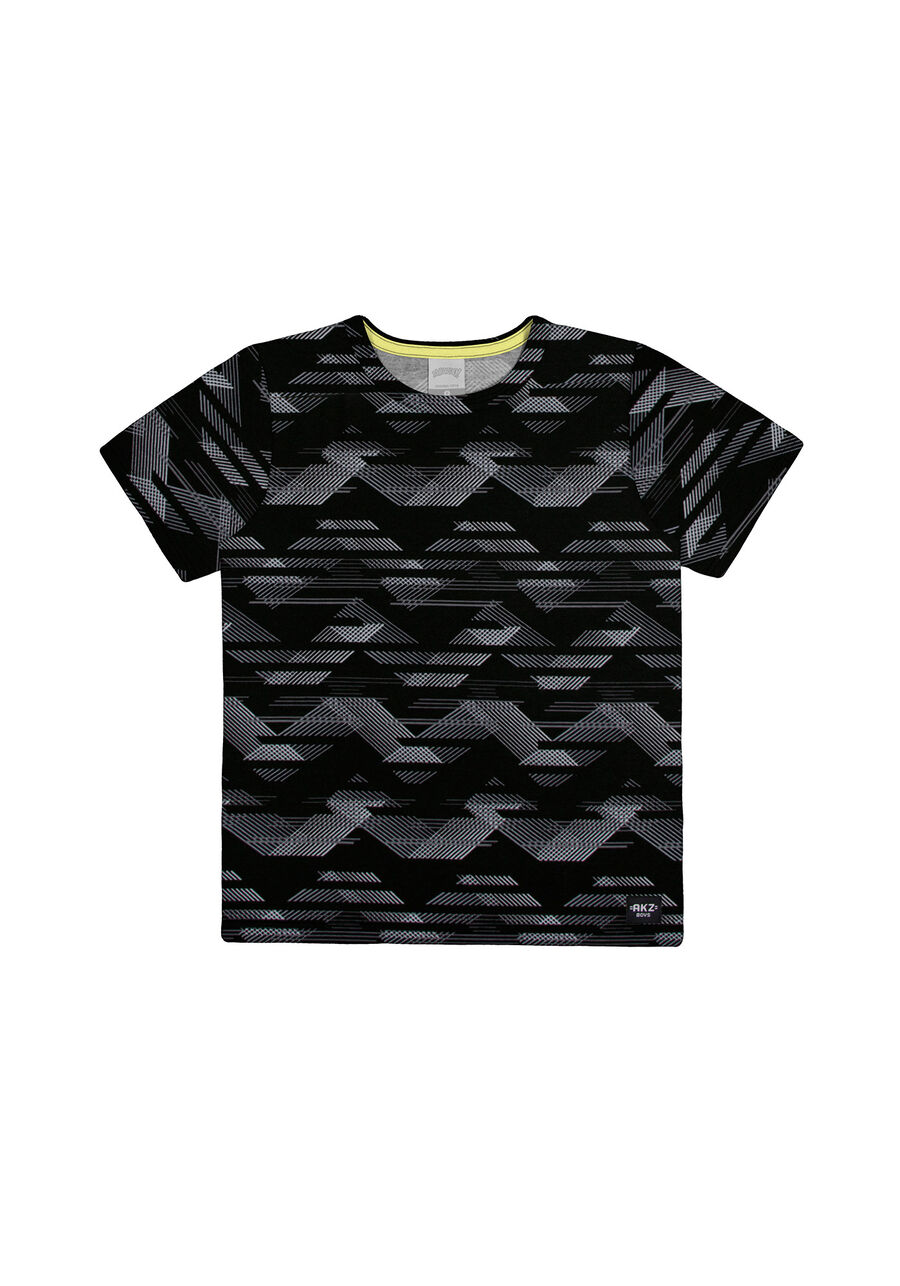 Camiseta Infantil Menino com Estampa Geométrica, MODERN CAMU PRETO, large.