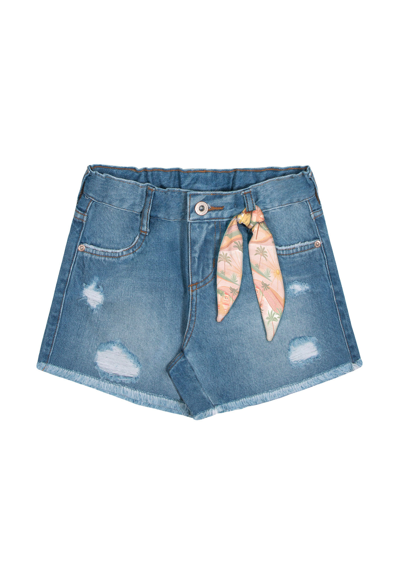 Short jeans cintura alta infantil discount