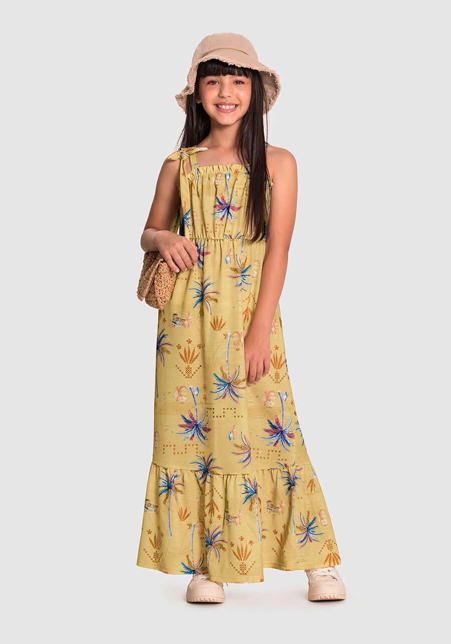 Vestido longo shop estampado infantil
