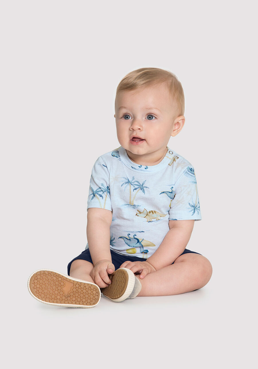 Conjunto Bebê Menino com Estampa Dinos, SURFE BRANCO. Conjunto Bebê Menino com Estampa Dinos, SURFE BRANCO, large.