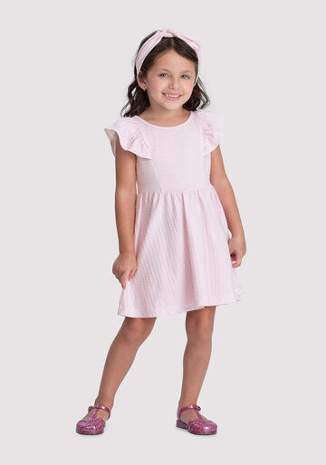 Vestido Infantil Menina com Faixa Cabelo, CLASSIC ROSA, large.