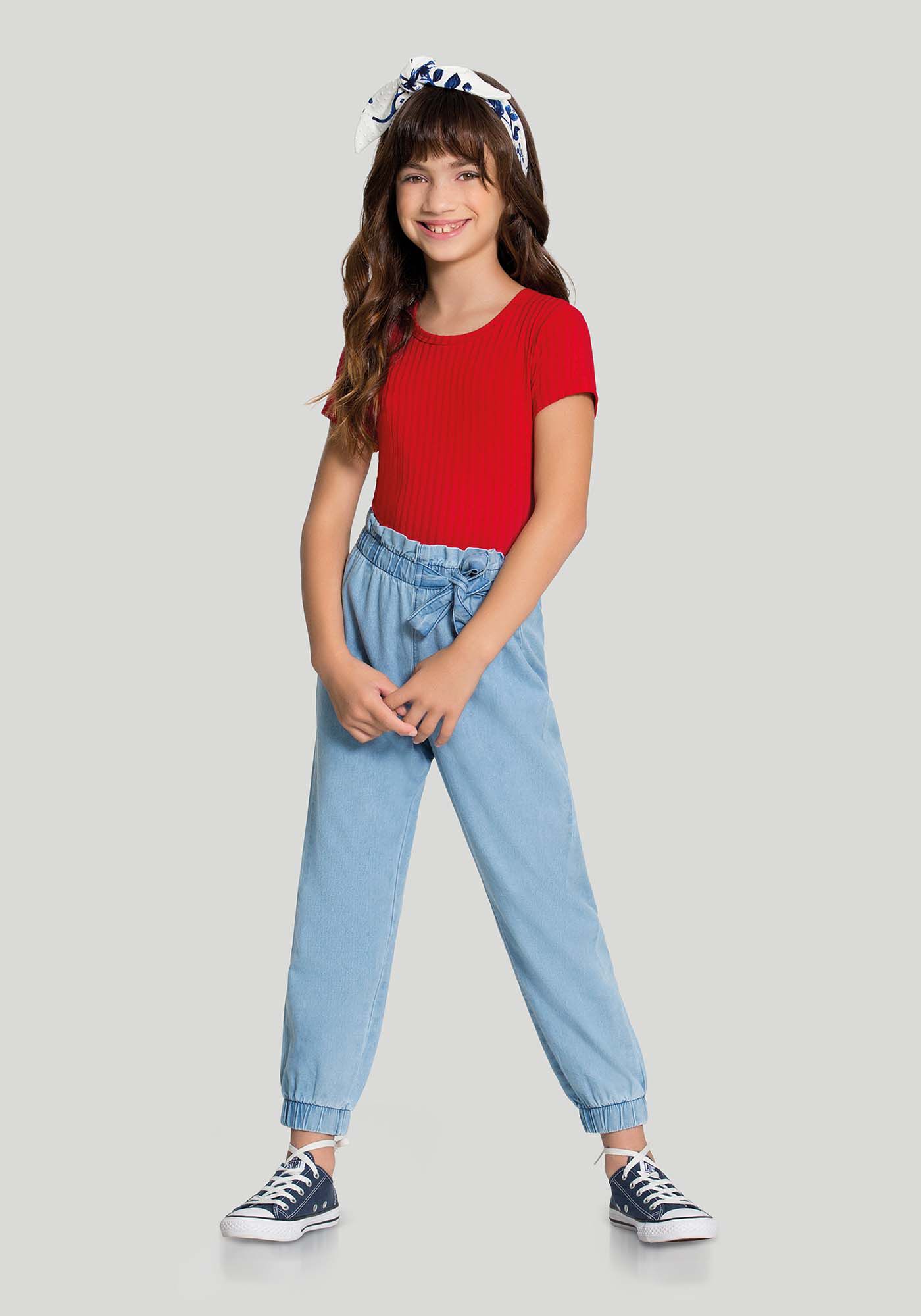 Calça laço jeans feminina 2025