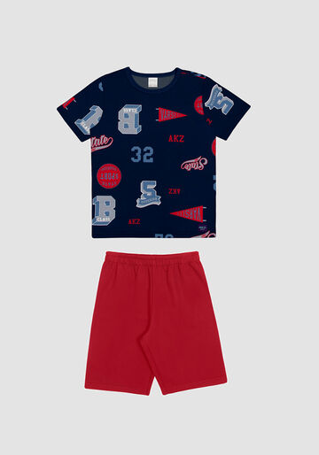Conjunto Infantil Menino com Camiseta Estampada, ESPORTS MARINHO, large.