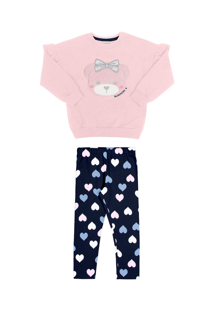 Conjunto Infantil Menina com Blusão Bordado e Calça, . Conjunto Infantil Menina com Blusão Bordado e Calça, , large.