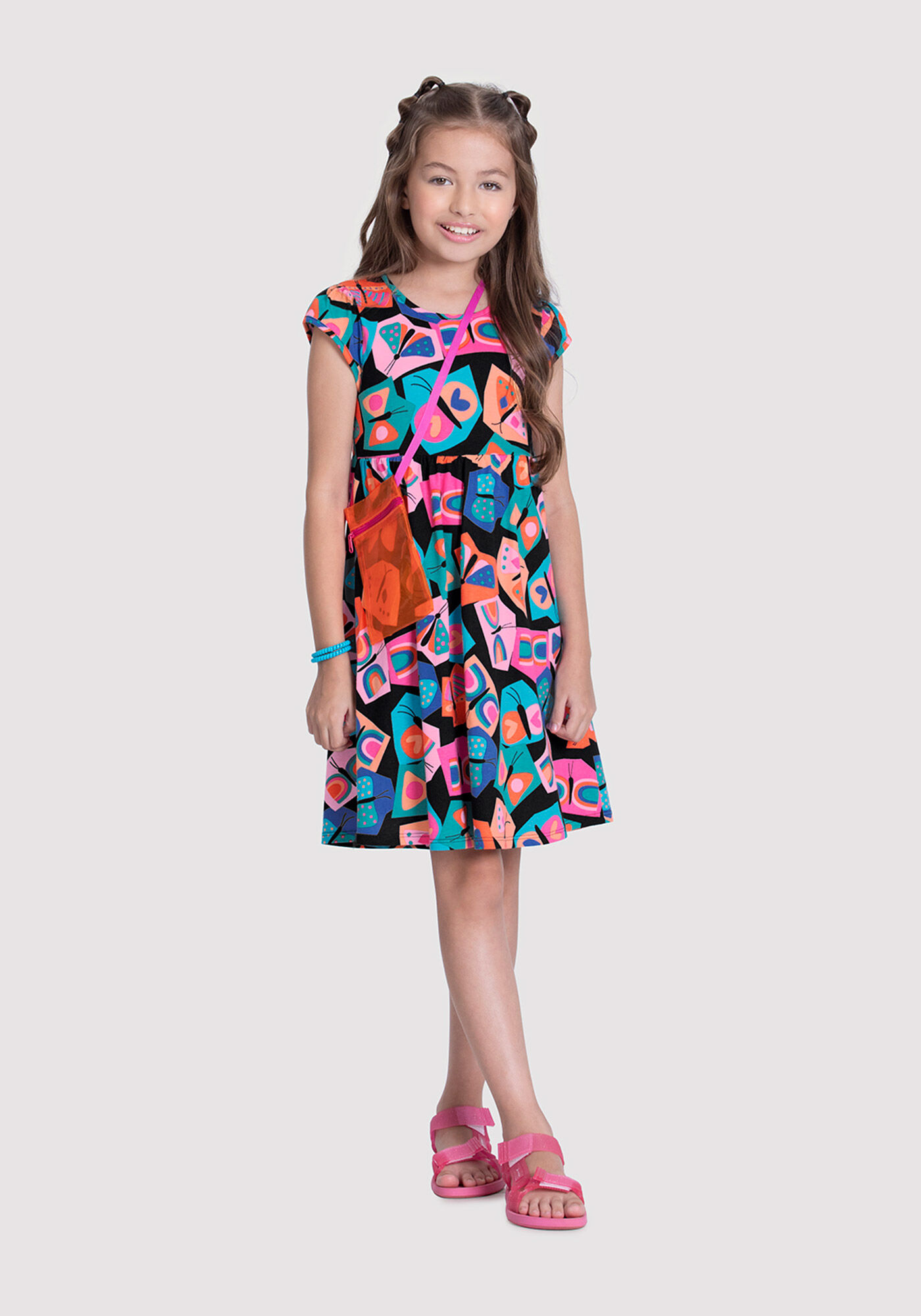 Vestido Evas Infantil Menina Estampado