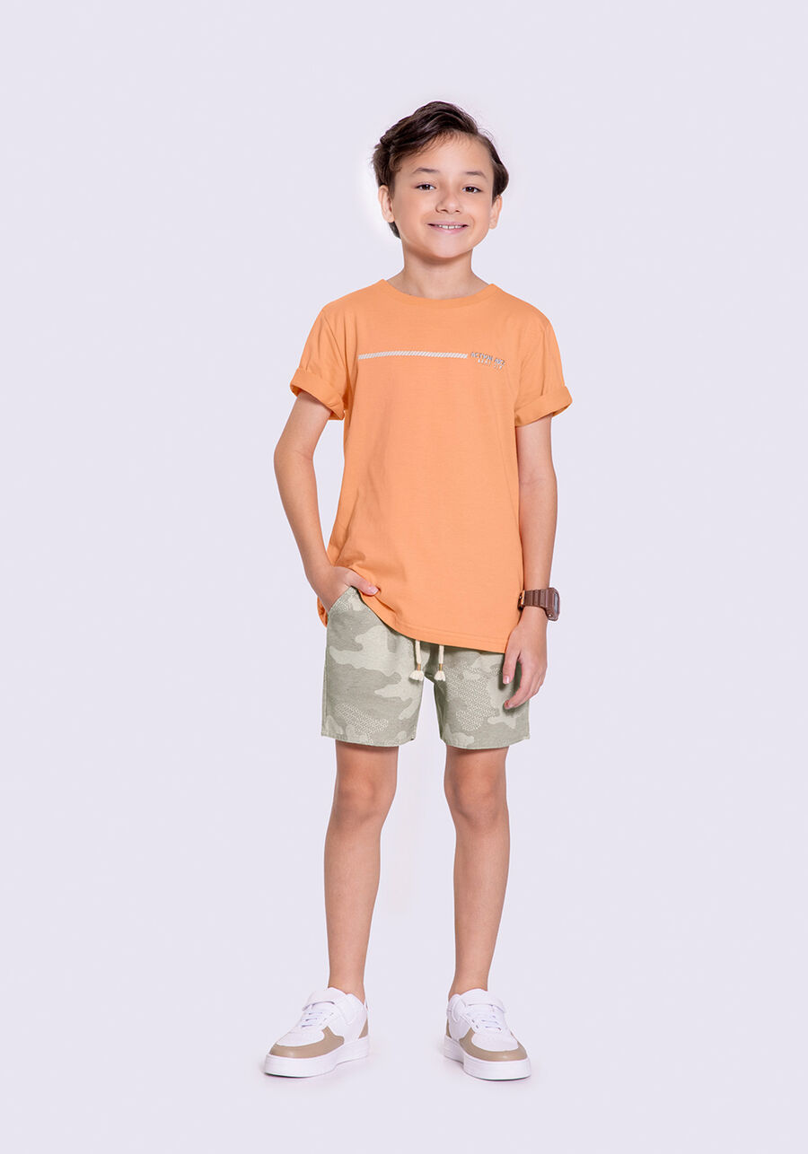 Conjunto Infantil Menino com Shorts Camuflado, MILITAR BEGE. Conjunto Infantil Menino com Shorts Camuflado, MILITAR BEGE, large.