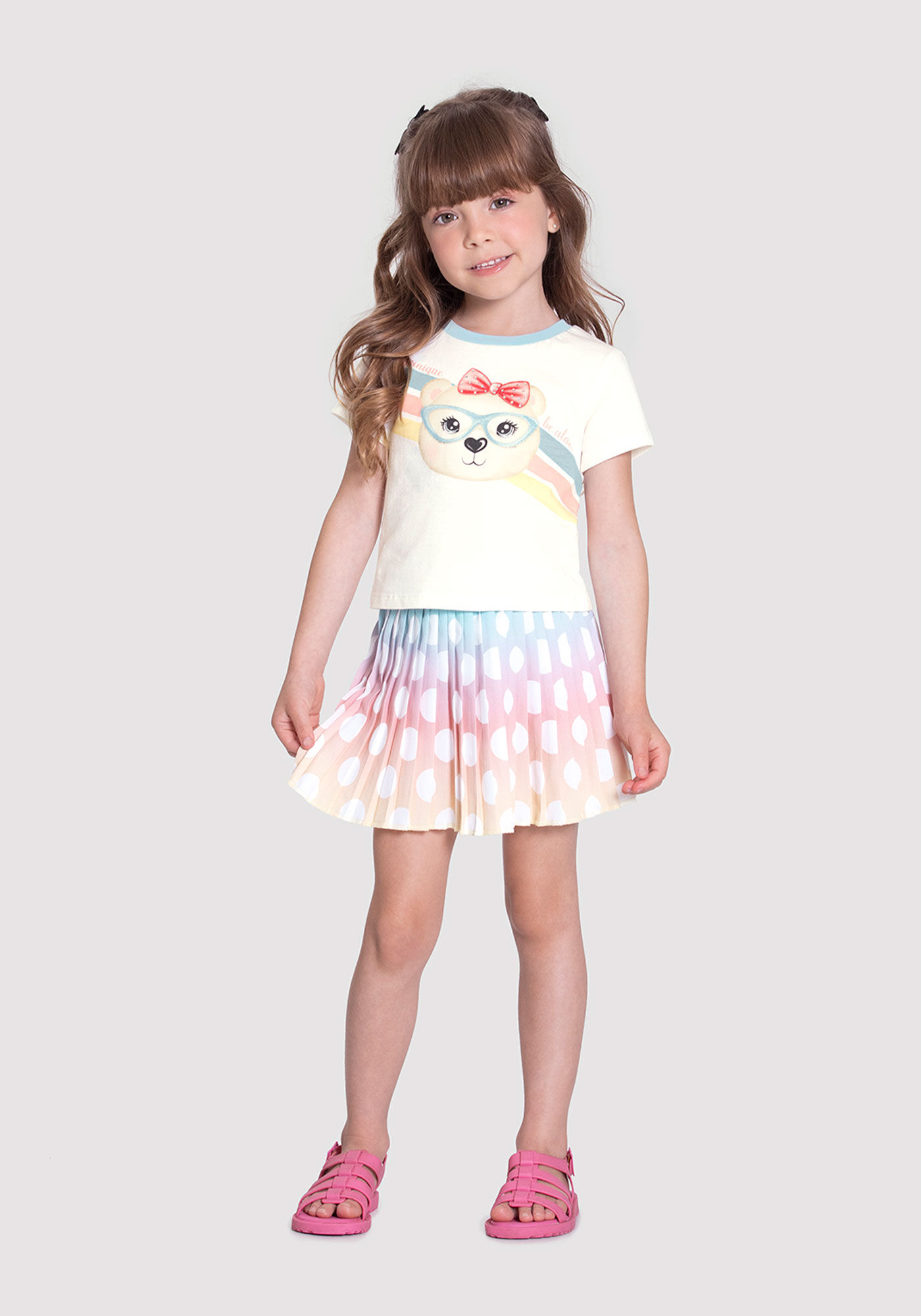 Saia com sale short embutido infantil