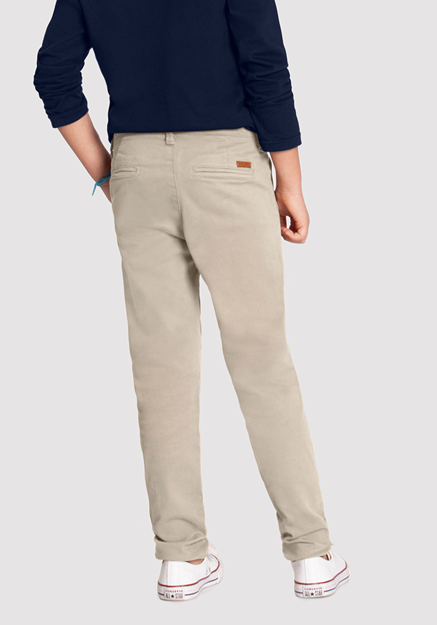 Calça de sales sarja infantil bege
