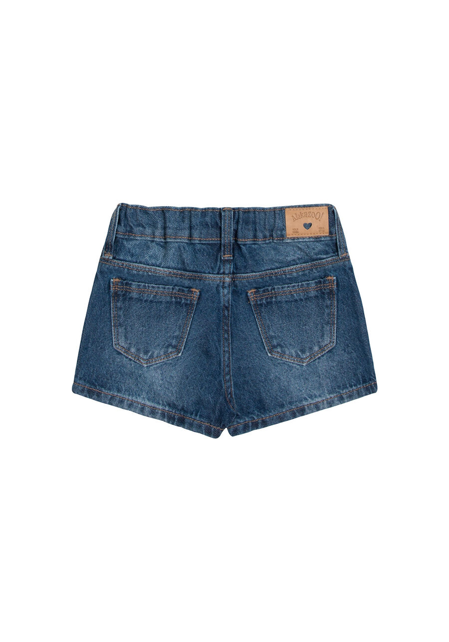 Shorts Jeans Infantil Menina com Bordado Corações, JEANS, large.