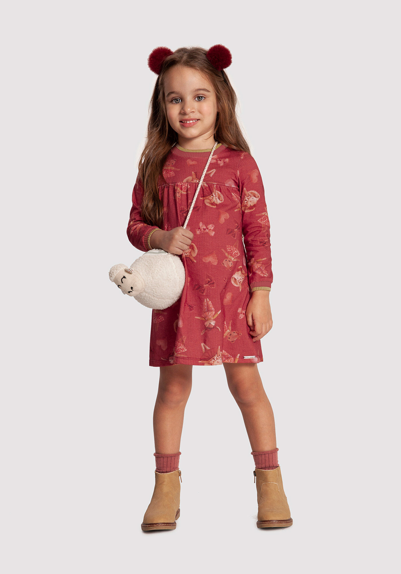 Vestido manga comprida infantil sales
