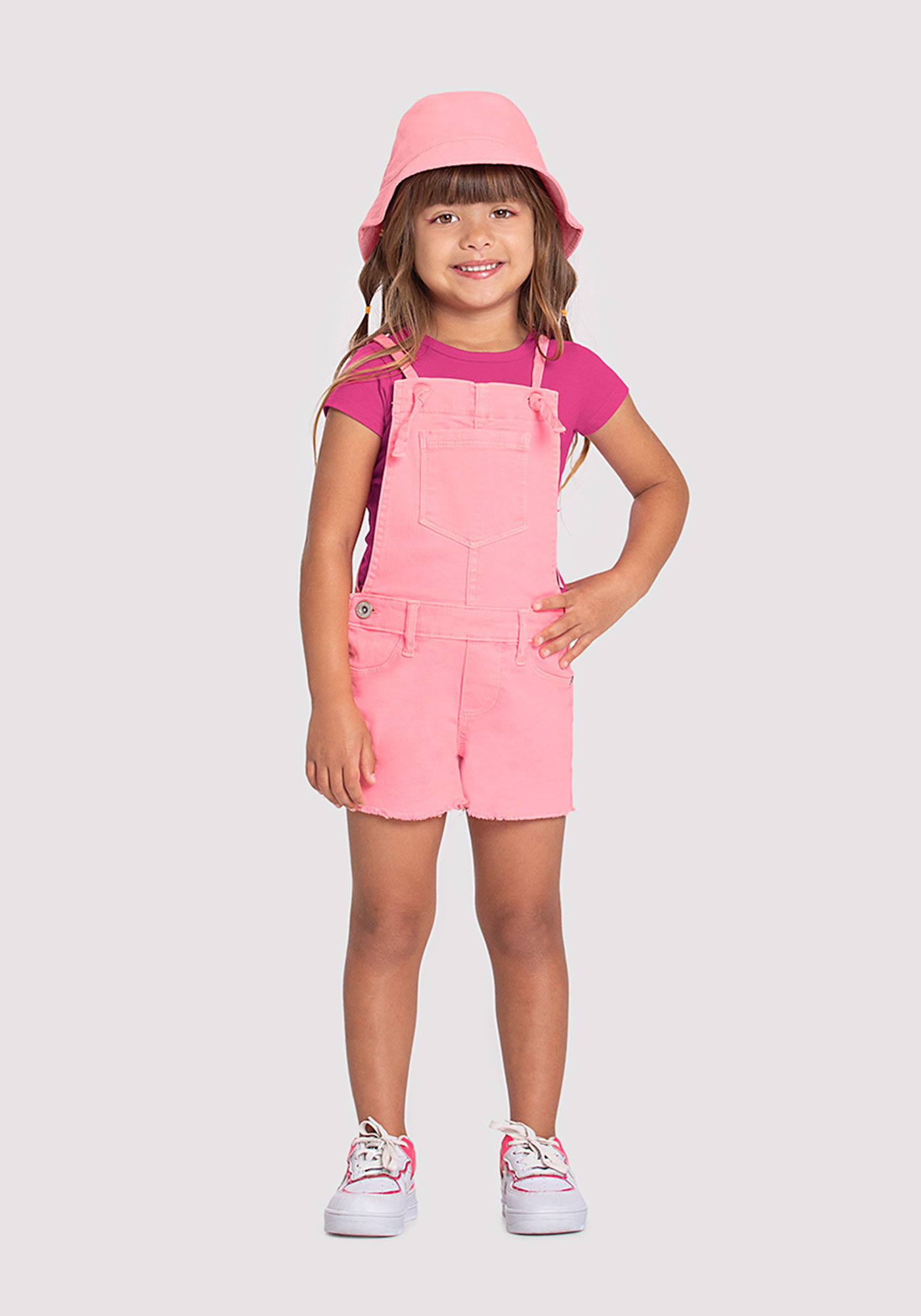 Jardineira rosa shop