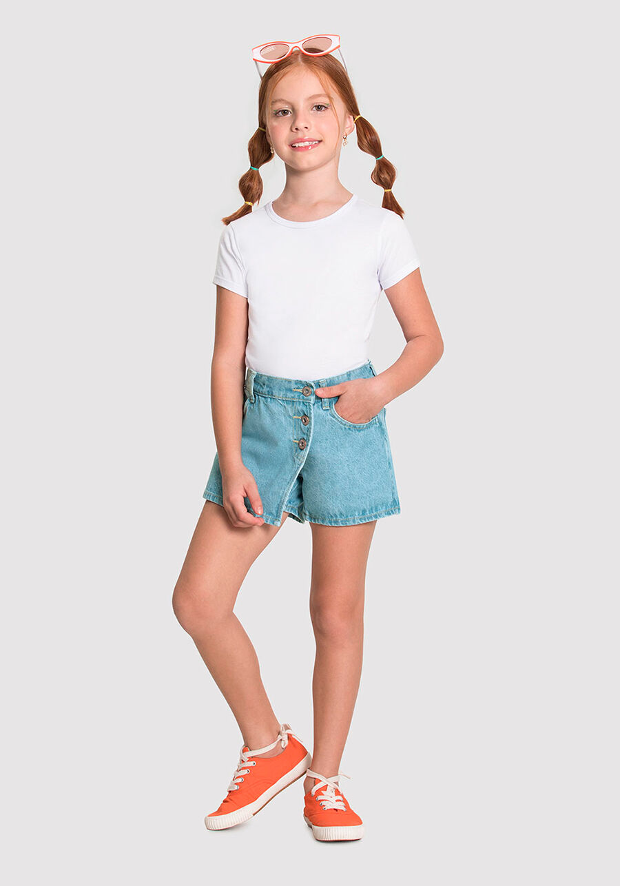 Saia jeans branca best sale infantil