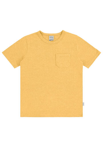 Camiseta Infantil Menino em Malha com Bolso, AMARELO LOTUS, large.