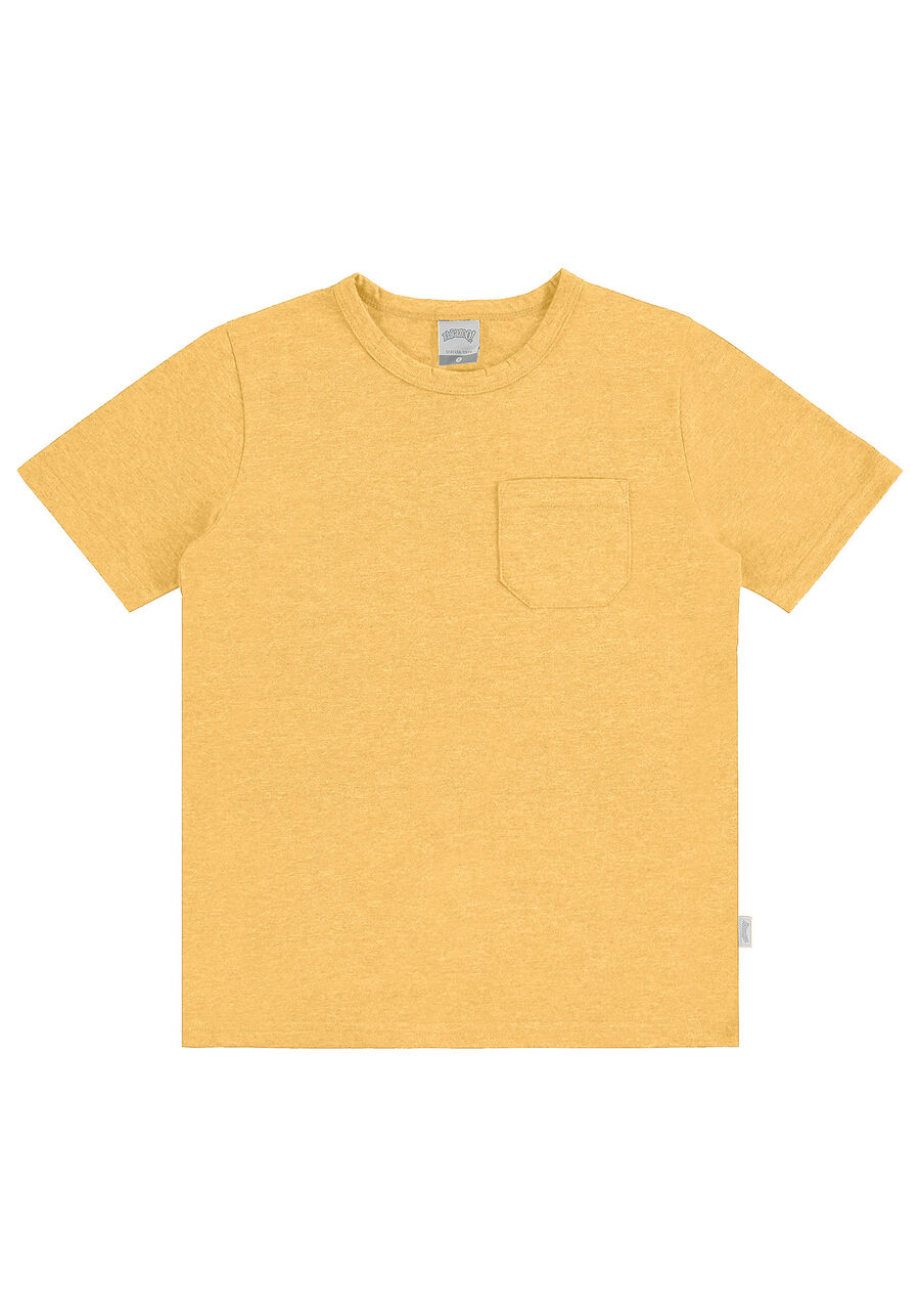 Camiseta Infantil Menino em Malha com Bolso, AMARELO LOTUS, large.