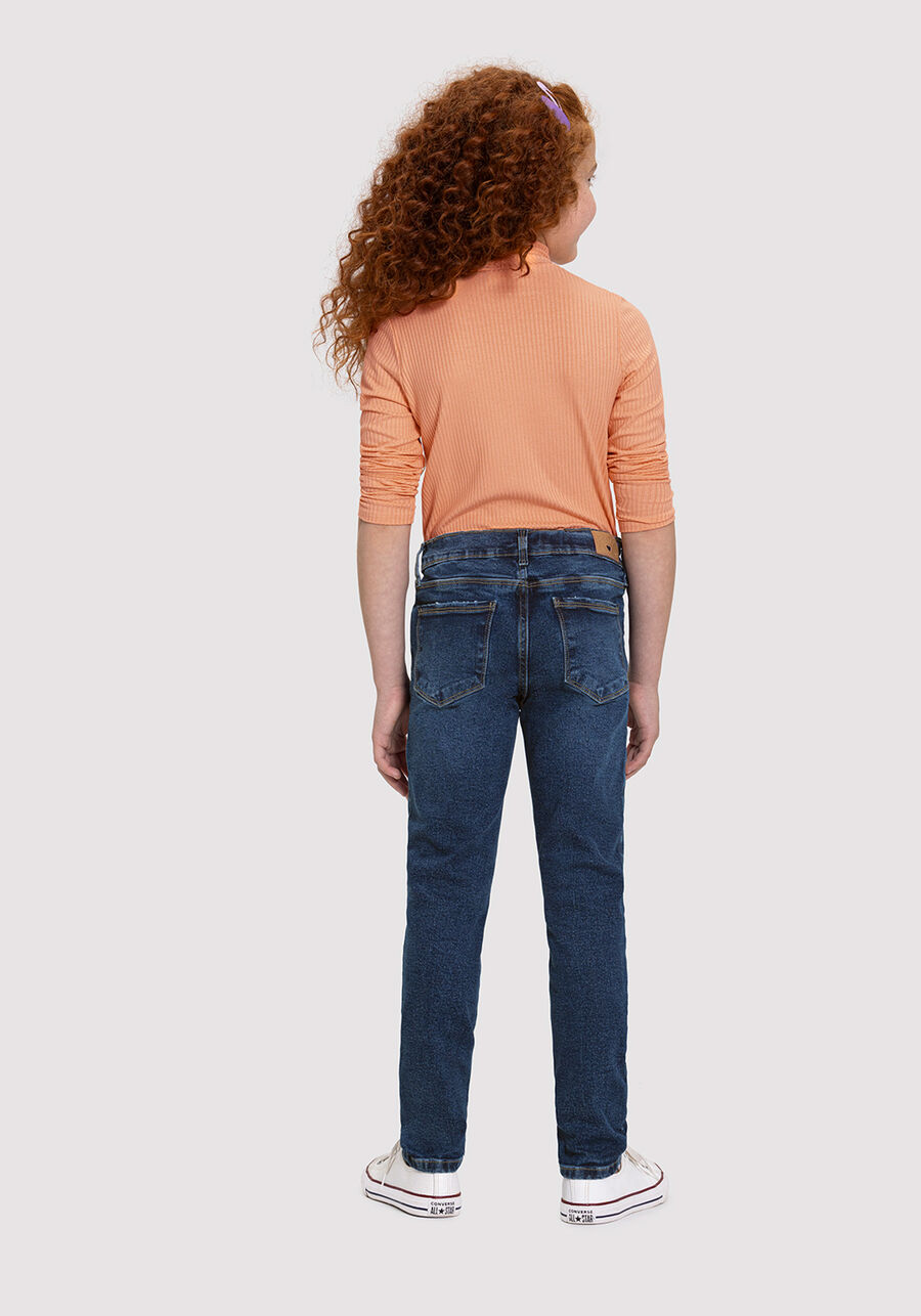 Calça Jeans Infantil Menina com Strass, JEANS, large.