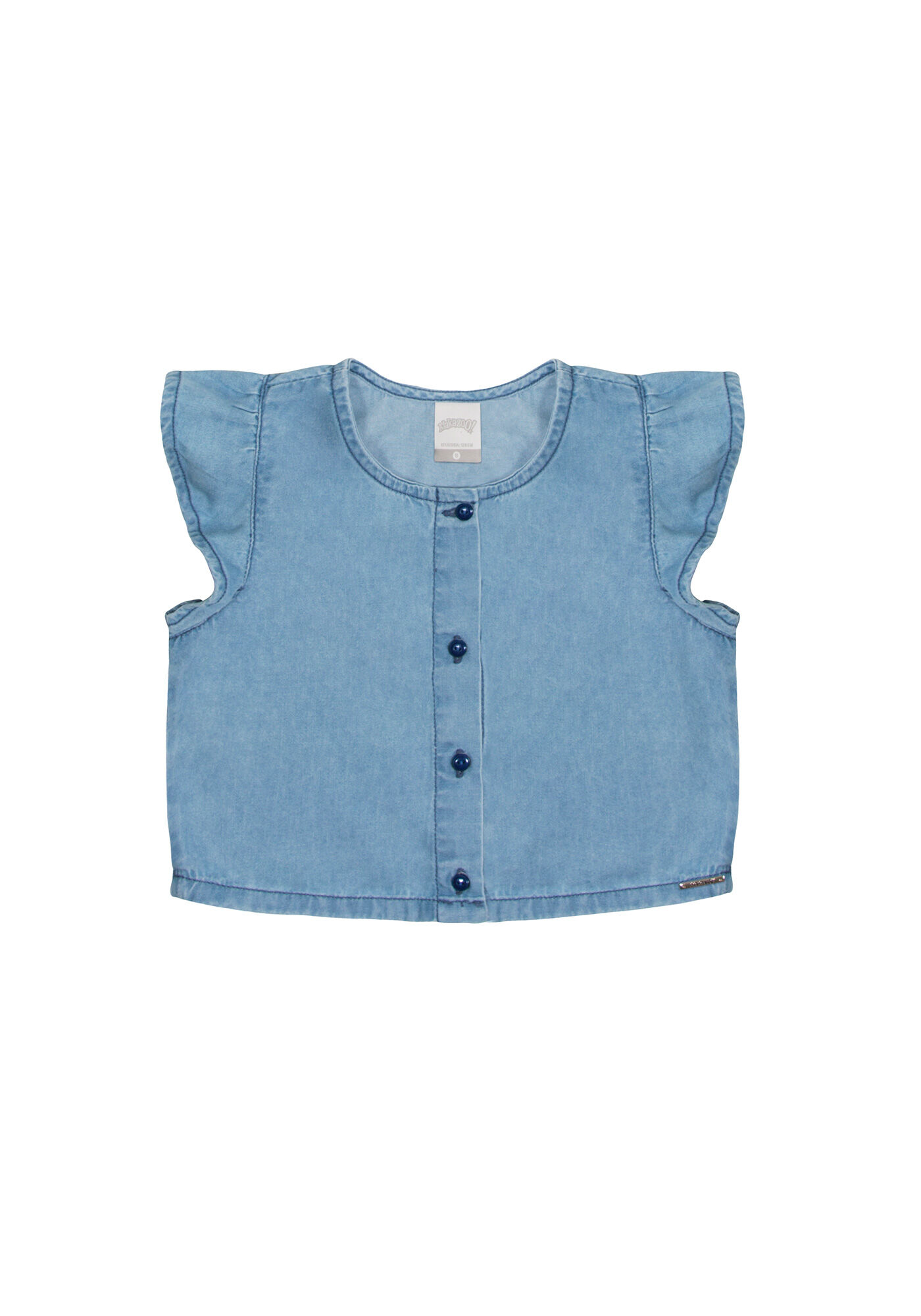 Blusa Jeans Cropped Infantil Menina com Bot es Alakazoo