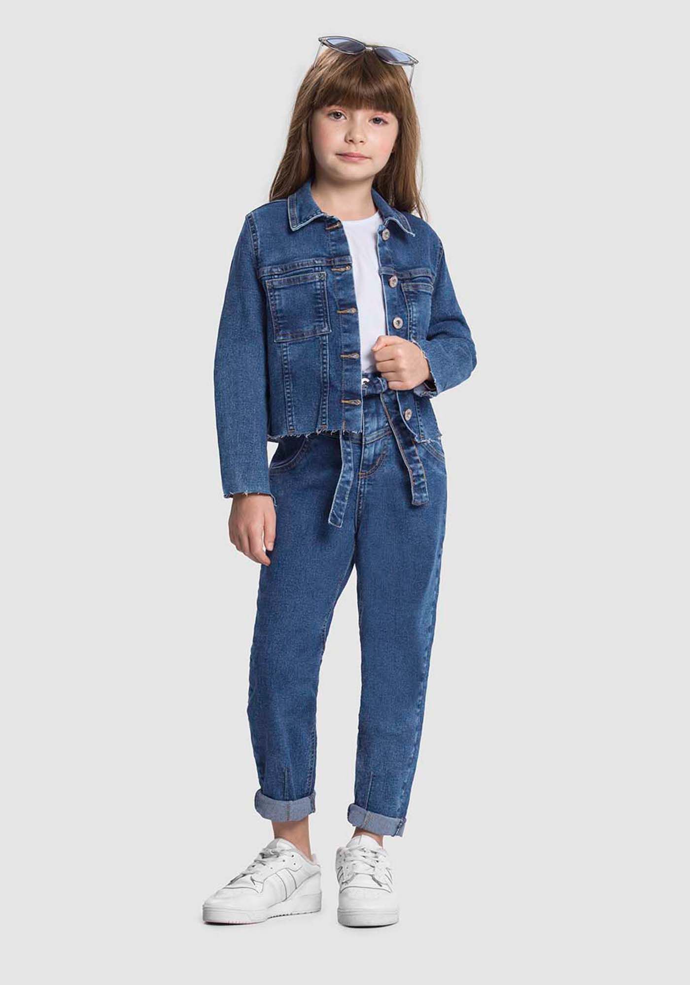 Jaqueta jeans com lã feminina sales