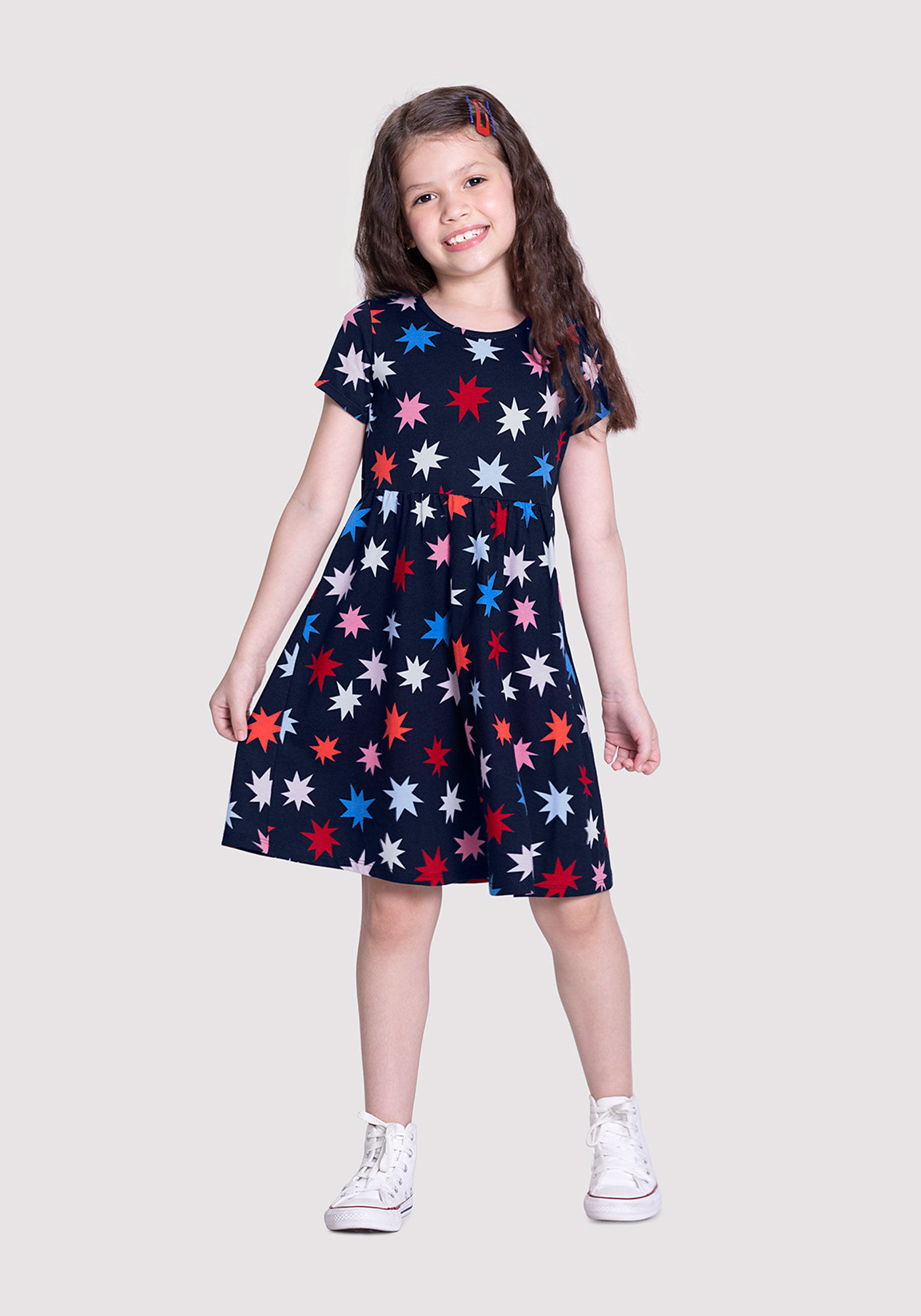 Vestido infantil online manga curta