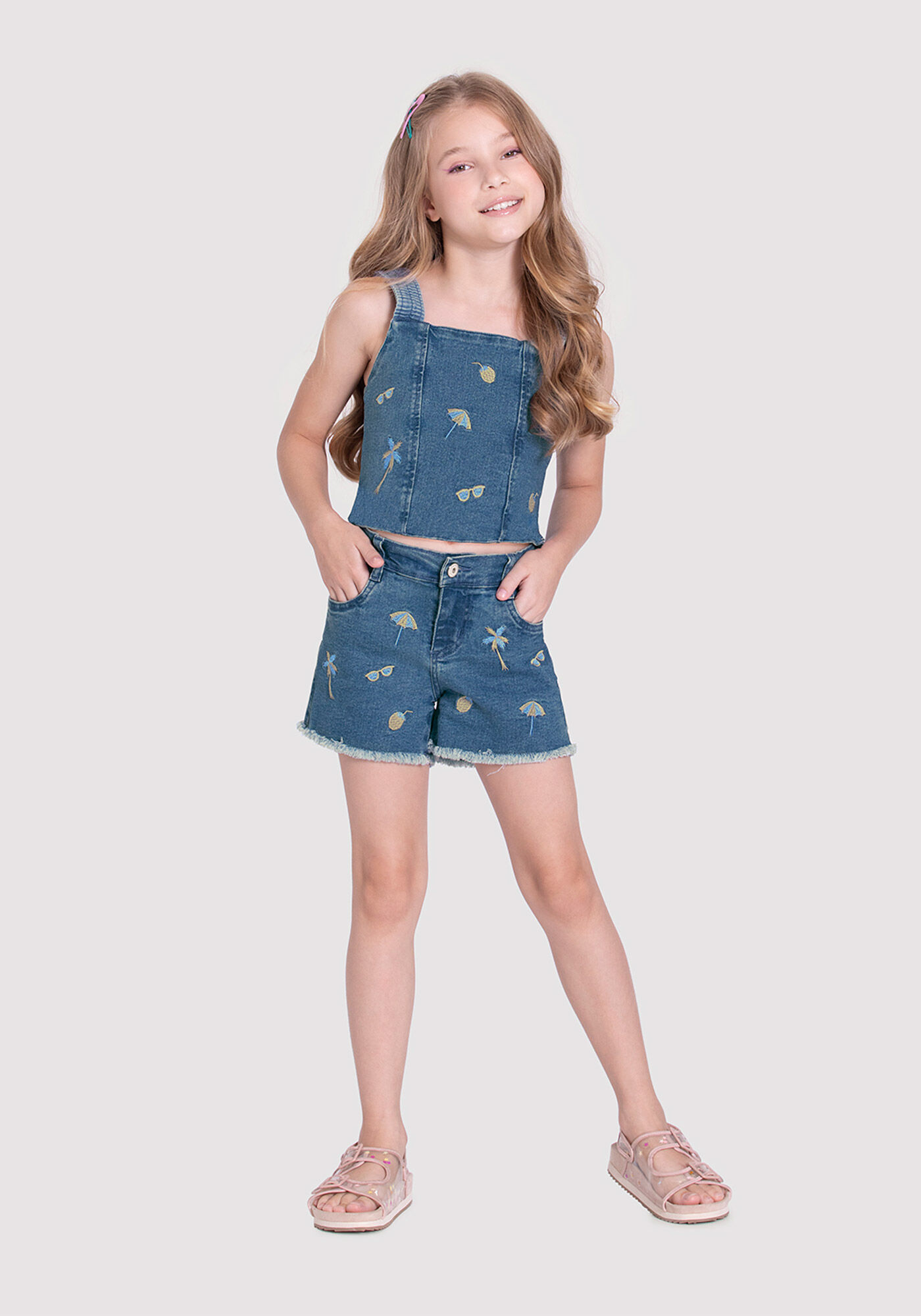Blusa sale jeans bordada