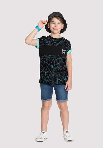 Camiseta Infantil Menino com Estampa Gráfica, MATRIX AZUL, large.