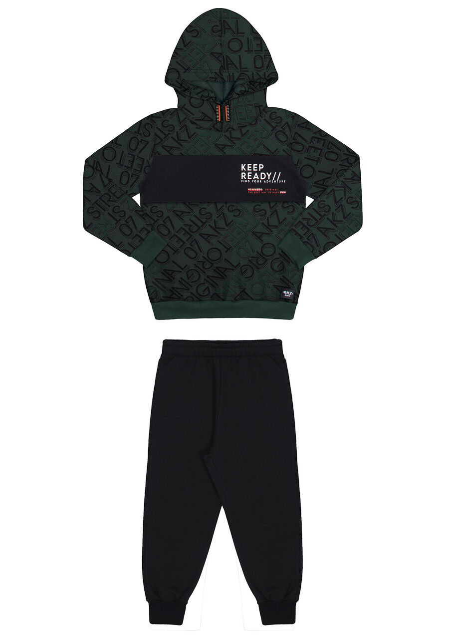 Conjunto Blusão Estampado e Calça Jogging, URBANO VERDE E. Conjunto Blusão Estampado e Calça Jogging, URBANO VERDE E, large.