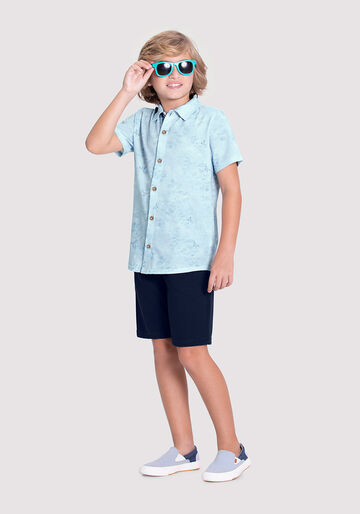 Conjunto Infantil Menino com Camisa e Bermuda, CEU AZUL, large.
