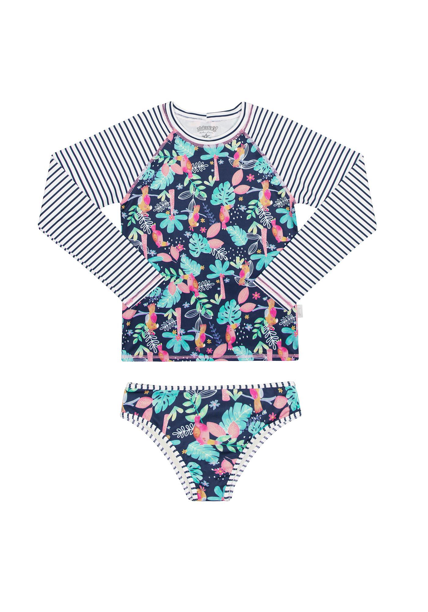 Biqu ni Infantil Estampado com Blusa Manga Longa