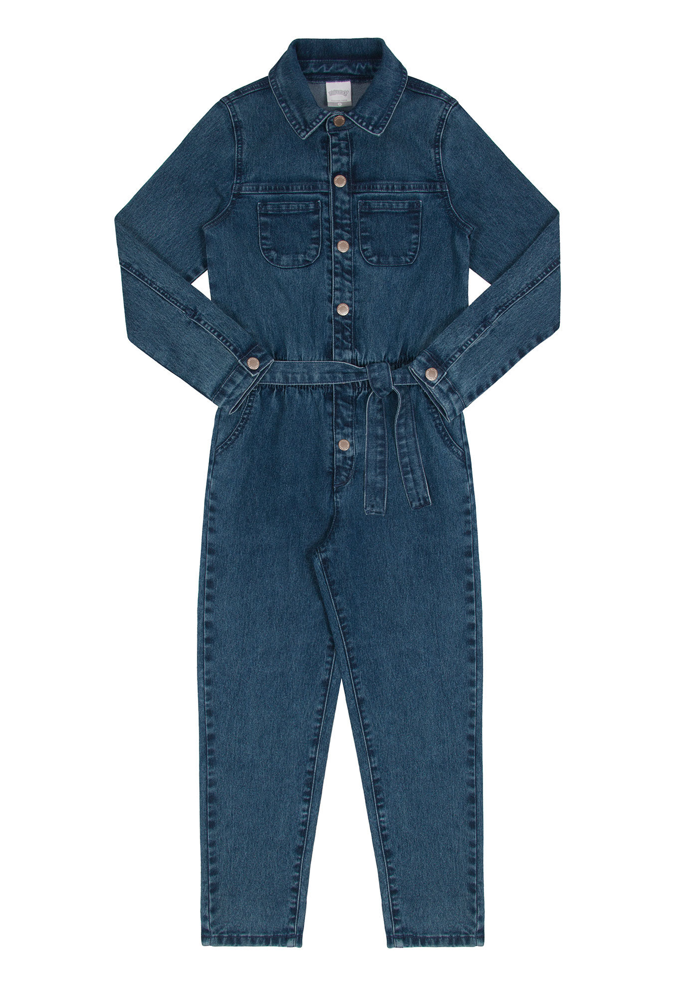 Macacao jeans manga longa top
