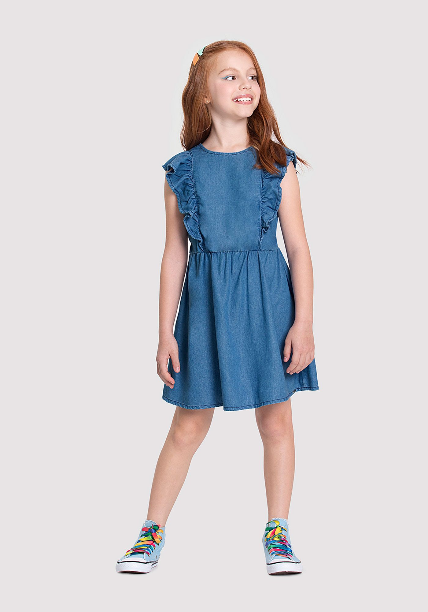 Vestido jeans sale infantil inverno