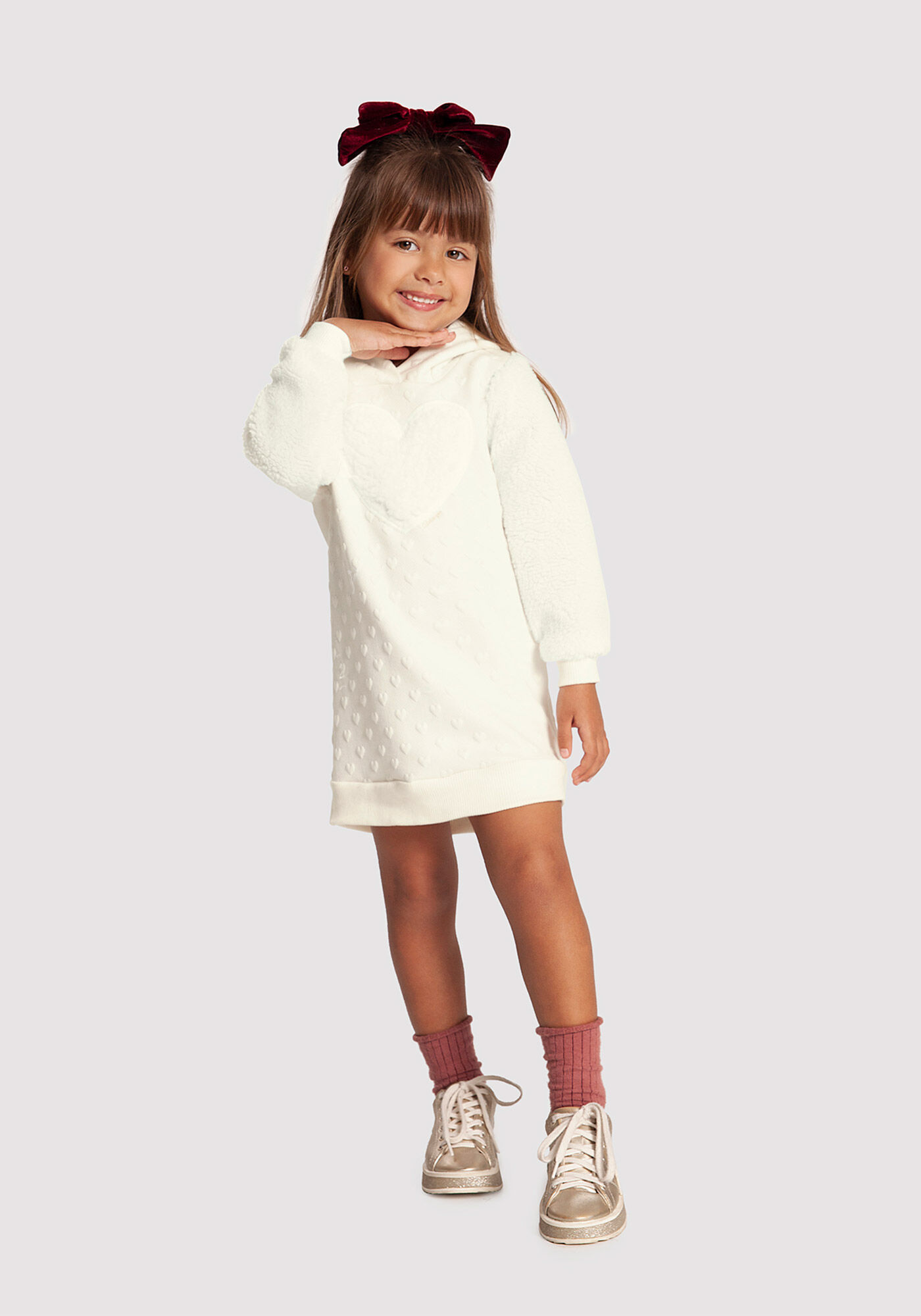 Vestido menina manga longa clearance