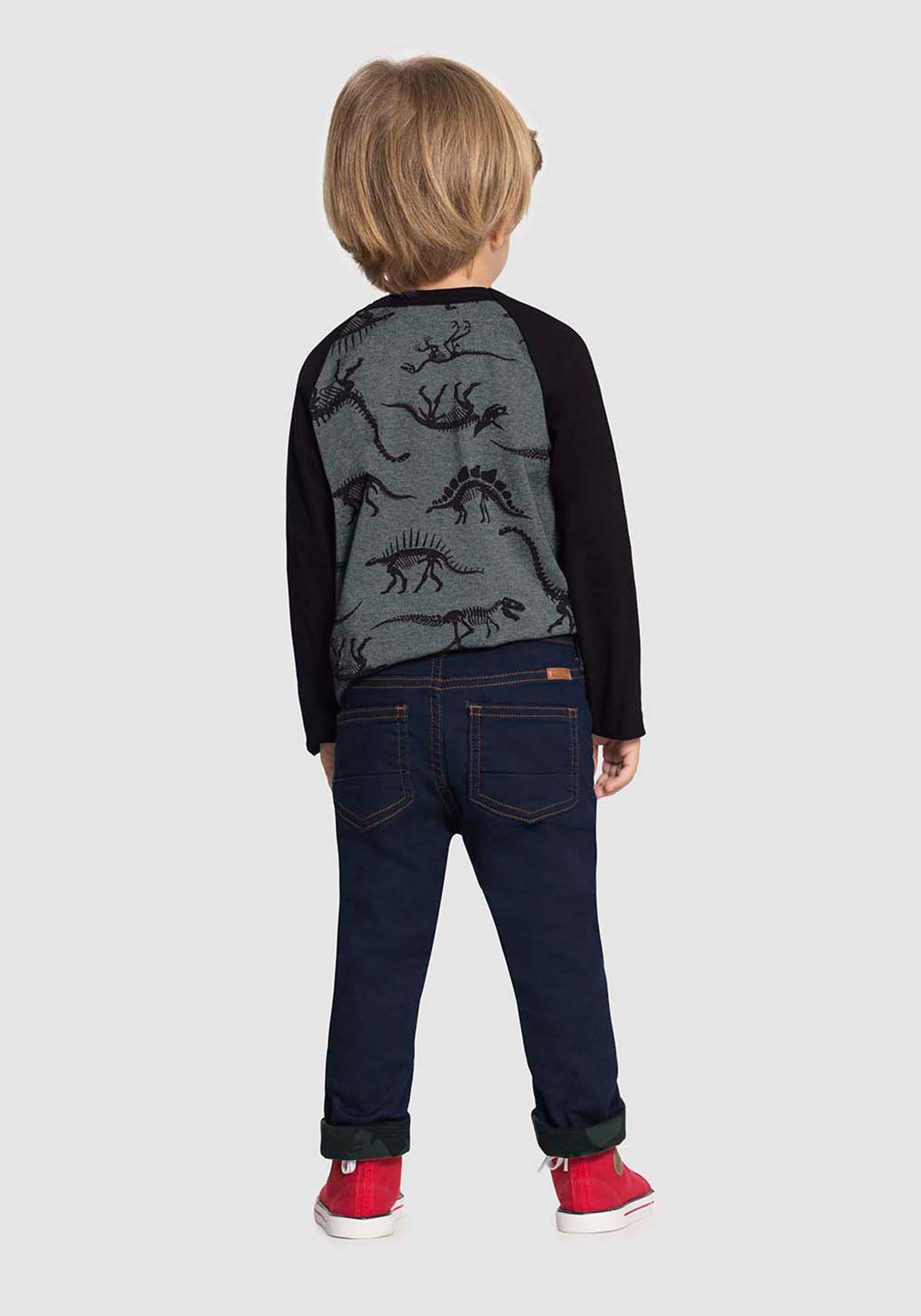 Cal a Jeans Infantil Menino com Forro Camuflado Alakazoo