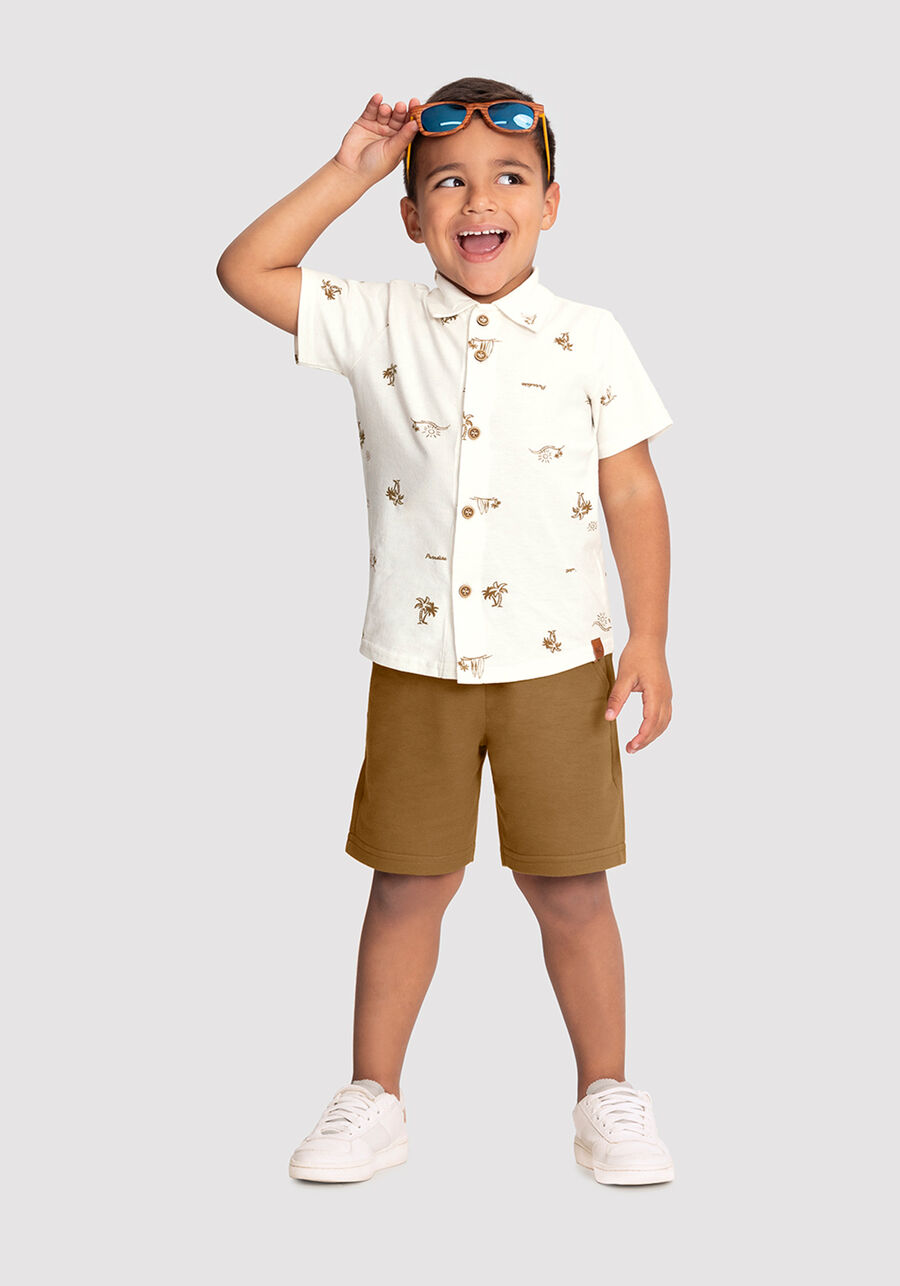 Conjunto Infantil Menino com Camisa Estampada, SUNSET OFF, large.